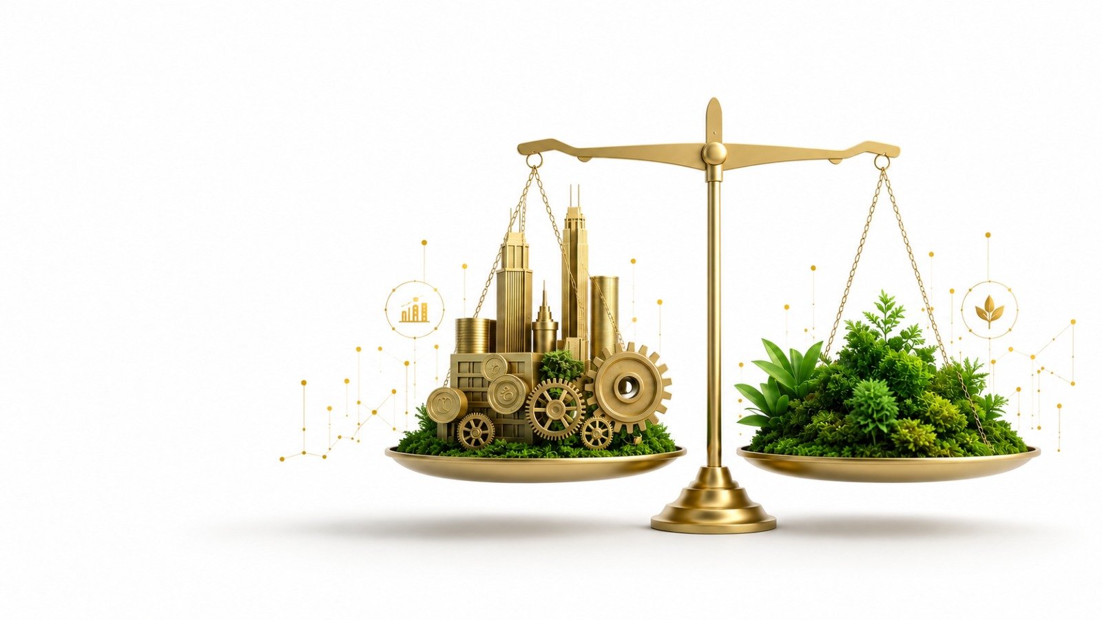 A balance connecting environmental growth with commercial performance